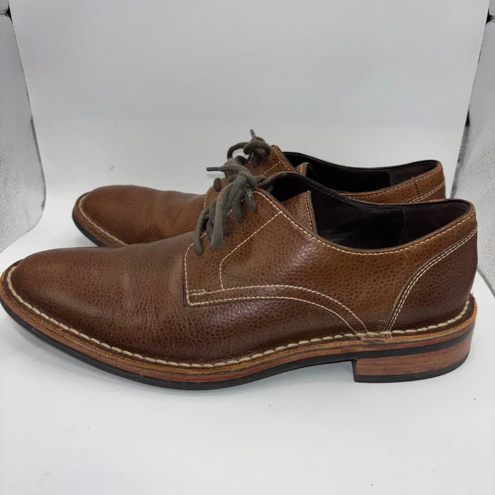 Cole Haan Air Giraldo Derby Brown Pebbled Leather Nike Air C08690 Mens 9.5M